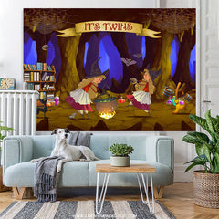 Lofaris Its Twins Witches In The Cave Baby Shower Backdrop