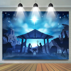 Lofaris Jesus Moon Night Bokeh Christmas Holiday Backdrop