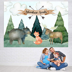 Lofaris Jungle Adventure Awaits Animals Baby Shower Backdrop