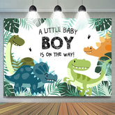 Lofaris Jungle Dinosaur Themed Baby Shower Backdrop For Boy