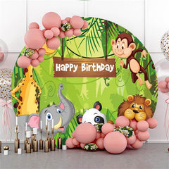 Simple Brown Custom Circle Wood Baby Shower Backdrop