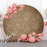 Lofaris Khaki Abstracted Texture Round Birthday Decro Backdrop