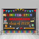 Lofaris Kindergarten Blackboard Congrats Graduation Backdrop