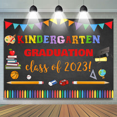 Lofaris Kindergarten Blackboard Congrats Graduation Backdrop
