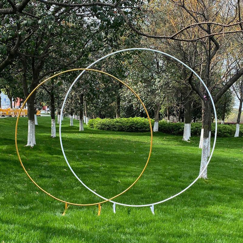Lofaris Large Size Golden Metal Circle Round Balloon Arch Stand