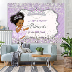 Lofaris Lavender And Glitter Crown Pearl Baby Shower Backdrop