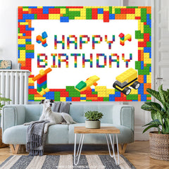 Lofaris Lego Toy Bricks Colored Backdrop For Birthday Party