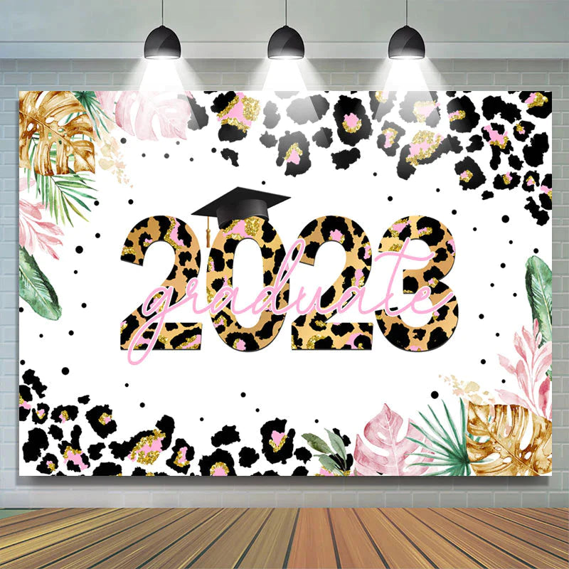 Lofaris Animal Leopard Themed Graduation Party Backdrop