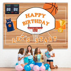 Lofaris Letââ‚?Start Basketball Trophy Happy Birthday Backdrop