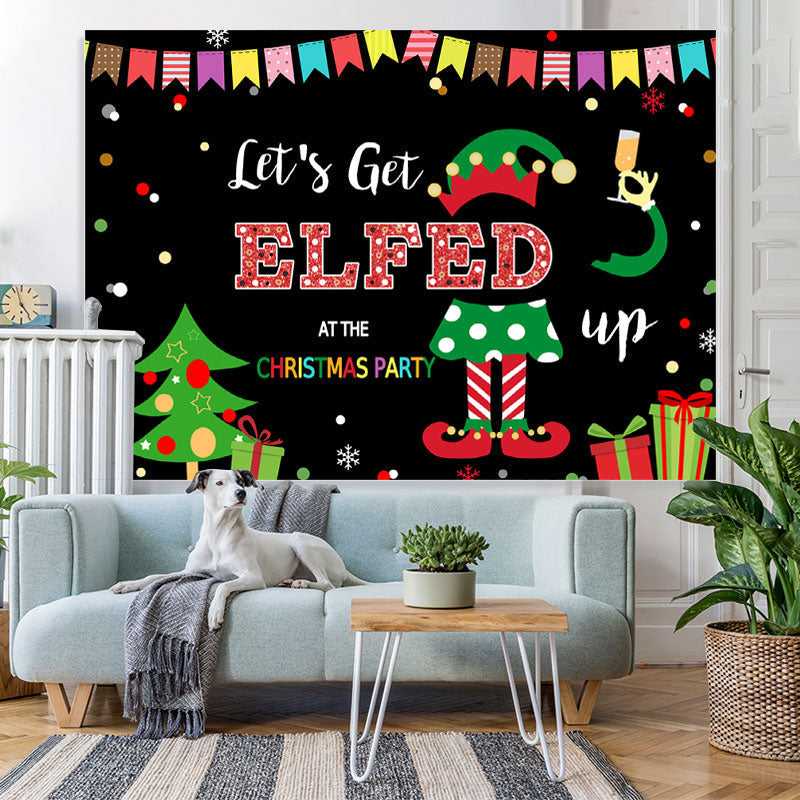 Lofaris Let’S Get Elfed At The Christmas Party Winter Backdrop