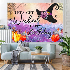 Lofaris Lets Get Wicked Halloween Theme Happy Birthday Backdrop