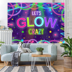 Lofaris Let’S Glow Crazy With Abstract Lines Birthday Backdrop