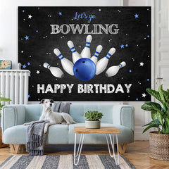 Lofaris Lets Go Bowling Star Themed Happy Birthday Backdrop