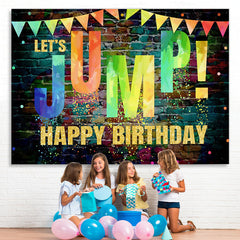 Lofaris Lets Jump Graffiti Wall Birthday Backdrop Decoration