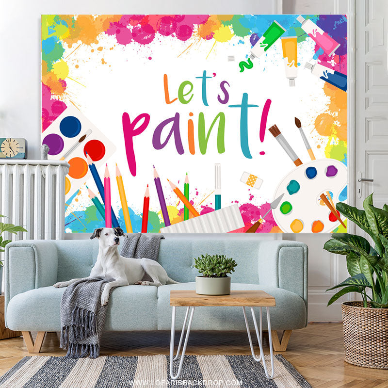 Lofaris Lets Paint Colorful Artist Graffiti Birthday Backdrop