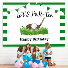 Lofaris Lets Partee Golf Happy Birthday Green Backdrop for Party