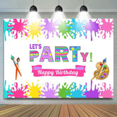 Lofaris Lets Party Art Theme Birthday Backdrop
