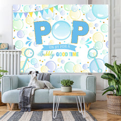 Lofaris Light Blue And Green Bubble Pop Happy Birthday Backdrop