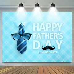Lofaris Light Blue Tie And Glasses Happy Fathers Day Backdrop