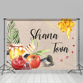 Lofaris UK Light Brown Fruit Branches Honey Happy New Year Backdrop