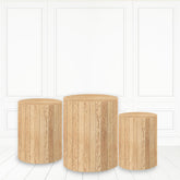 Lofaris Light Brown Plinth Cover Wood Block Pattern Pillar Wrap