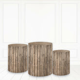 Lofaris Light Brown Safari Wood Theme Pillar Cover Party Plinth