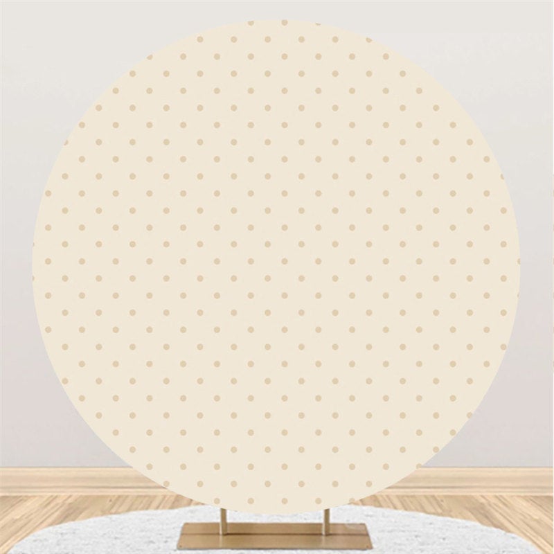 Lofaris Light Brown Spot Round Happy Birthday Party Backdrop