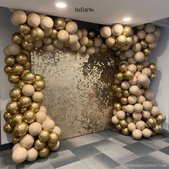 Lofaris Light Matte Gold Shimmer Wall Panels | Wedding Event Party Decorations