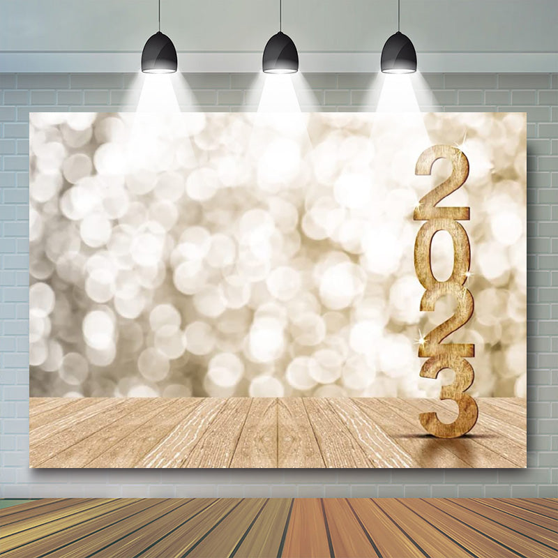 Lofaris Light Khaki Bokeh 2023 Wood Backdrop For Graduation
