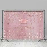 Lofaris Light Pink Glitter Star Congratulation Grad Backdrop