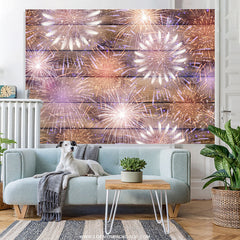 Lofaris Light Purple Bright Brown Wood Birthday Party Backdrop