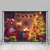 Lofaris Lighting Cabin Room Merry Christmas Holiday Backdrop