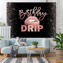 Lofaris Lip Drip Classic Happy Birthday Backdrop For Girl