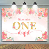 Lofaris Litter Miss One-derful Floral Backdrop for Birthday