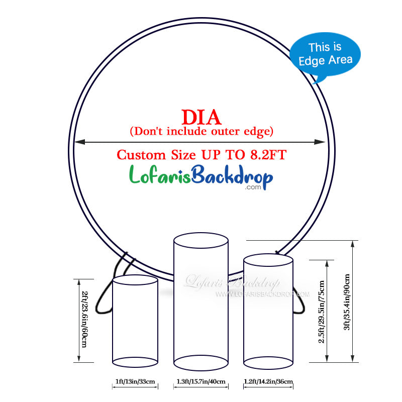 Lofaris Little Bear Balloons Blue Glitter Round Backdrop Kit