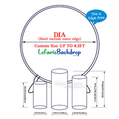 Lofaris Little Bear Balloons Blue Glitter Round Backdrop Kit