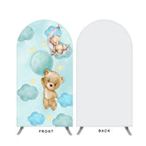 Lofaris Little Bear Theme Cyan Blue Double Sided Arch Backdrop