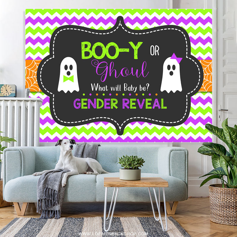 Lofaris Little Boo What Will Baby Be Gender Reveal Backdrop