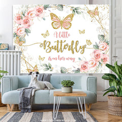 Lofaris Little Butterfly Is On Her Way Baby Shower Backdrop