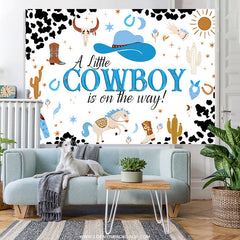 Lofaris Little Cowboy Is On The Way Baby Shower Backdrop