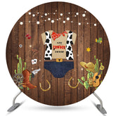 Lofaris Little Cowboy Is On The Way Round Baby Shower Backdrop