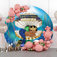 Green Leaves And Deer Flowers Themed Circle Backdrop
