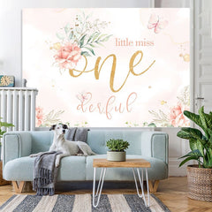 Lofaris Little miss onederful birthday party backdrop for girl