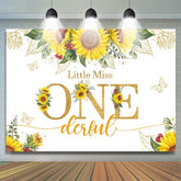Lofaris Little Miss Onederful Sunflower 1st Birthday Backdrop