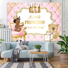 Lofaris Little Princess and Teddy Bear Baby Shower Backdrop