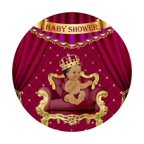 Lofaris Little Princess Red Theme Round Baby Shower Backdrop