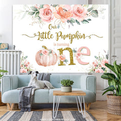 Lofaris Little Pumpkin Is Turning One Happy Birthday Backdrop