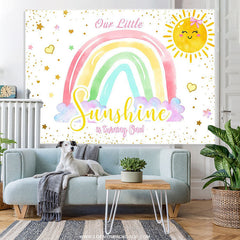 Lofaris Little Sunshine Is Turning One Rainbow Birthday Backdrop