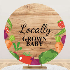 Lofaris Locally Grown Baby Vegetables Round Shower Backdrop