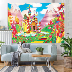 Lofaris Lollipop Candyland Castle Birthday Backdrop For Girl